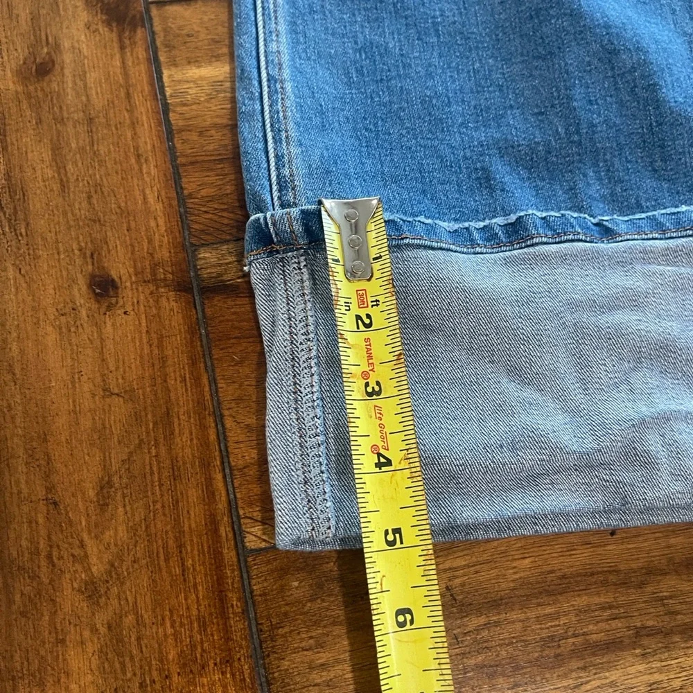 Flying Monkey high rise wide cuffed wide leg medium wash blue denim jeans sz 31 - Picture 15 of 16